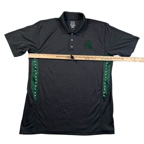 Pro Edge Shirt Men's S/S MICHIGAN STATE SPARTANS Polo Gray Green White Lg - Picture 5 of 10